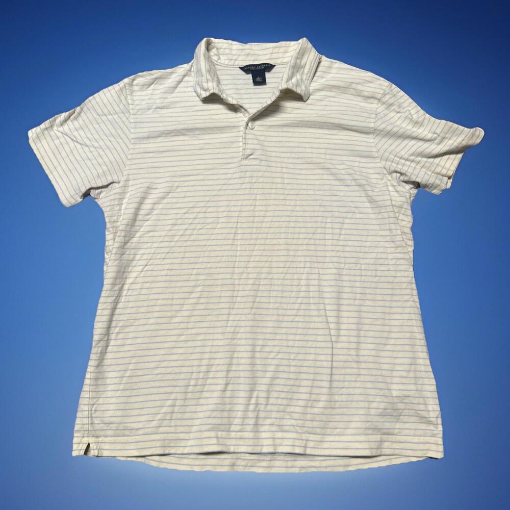 Banana Republic Polo Shirt Mens Large Pima Cotton Short Sleeve Yellow Blue‎